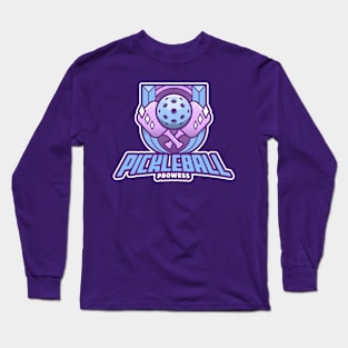 Pickleball Prowess | Paddle Sports Player Emblem Long Sleeve T-Shirt